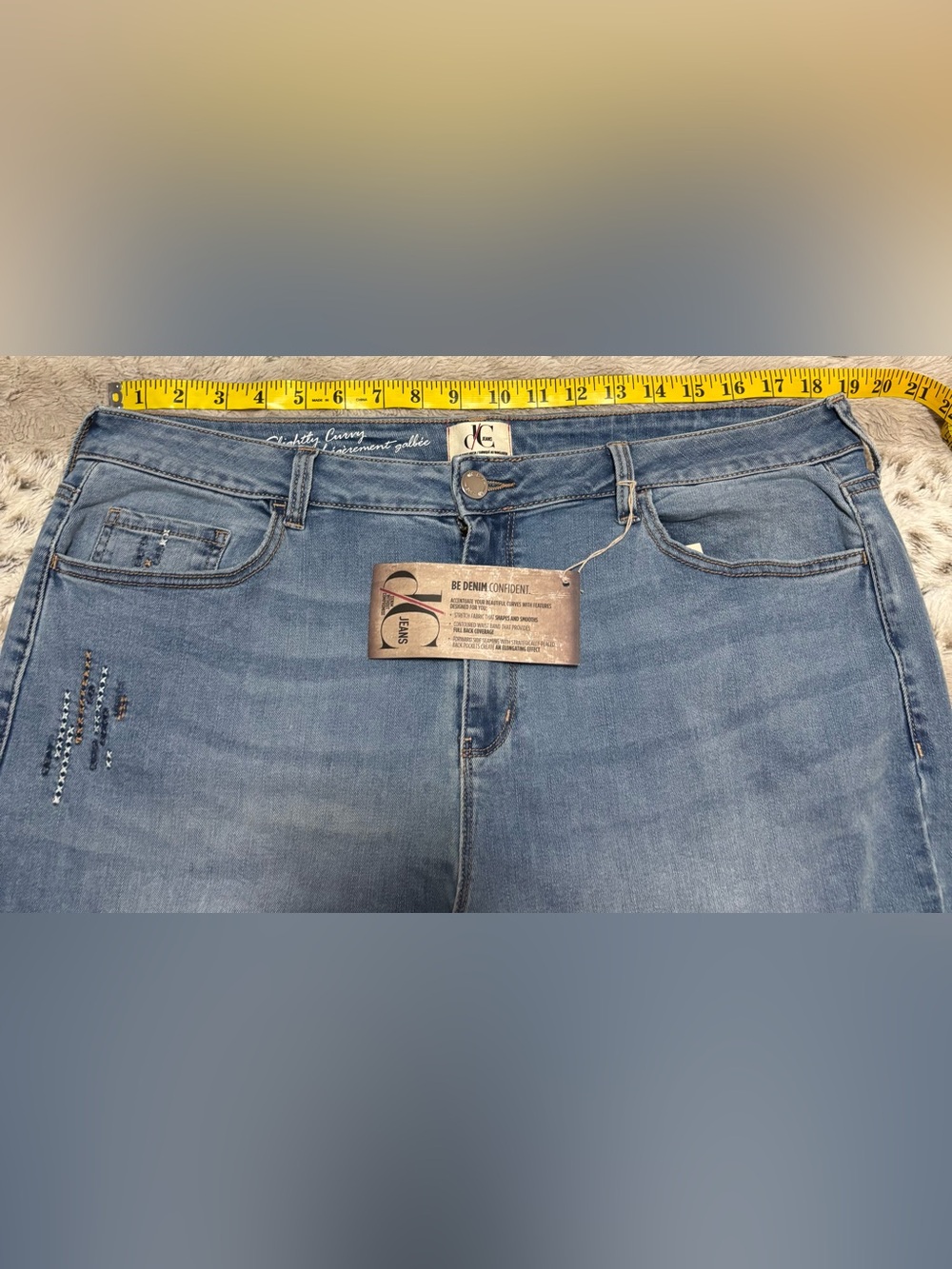 D/C Light Blue Jeans with Subtle Distressing - Picture 5 of 8